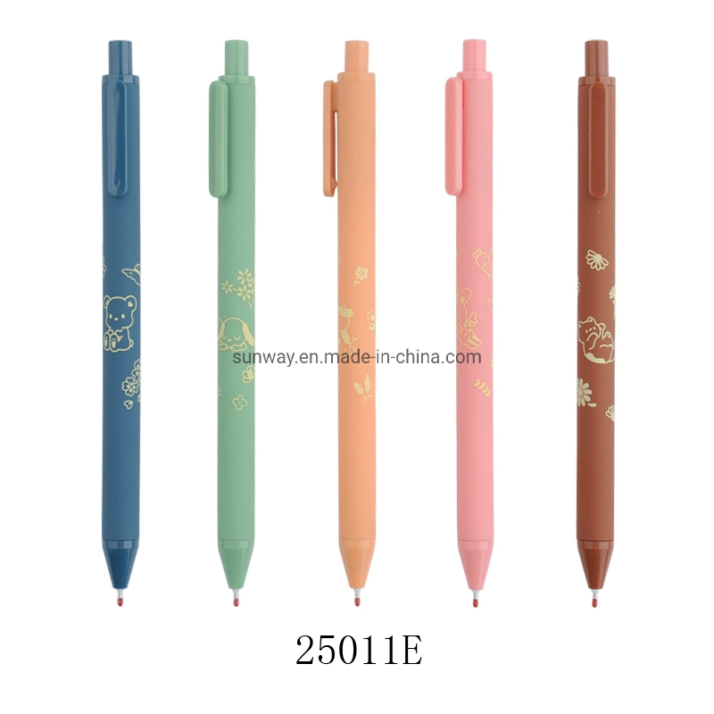 Fancy Rubberized Soft Personalized Promotional Gift Plastic Click Gel Pen