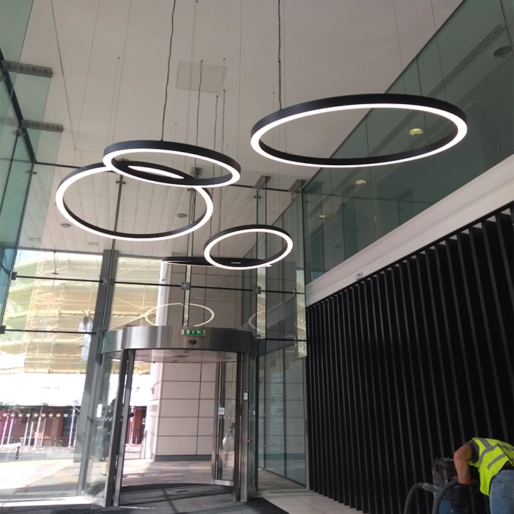 60/80/100 pouces cercle LED lustre moderne suspension lumière 600mm 30W Lampe circulaire LED de différentes tailles pour les centres commerciaux Office 4s Magasins de voitures