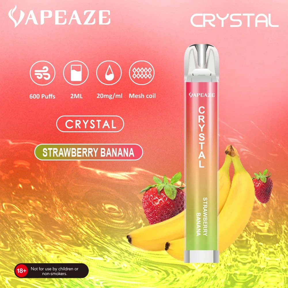 Vapeaze Tpd Mini Vapes Pen E Cigarette 0% 2% 600 Puff Crystal Disposable/Chargeable Vape