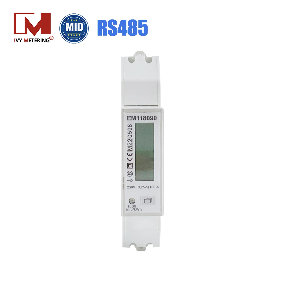 Energy EV Charger Meter RS485 DIN-Rail Ptb Kwh Bidirectional Solar PV Single Phase Electricity Meter