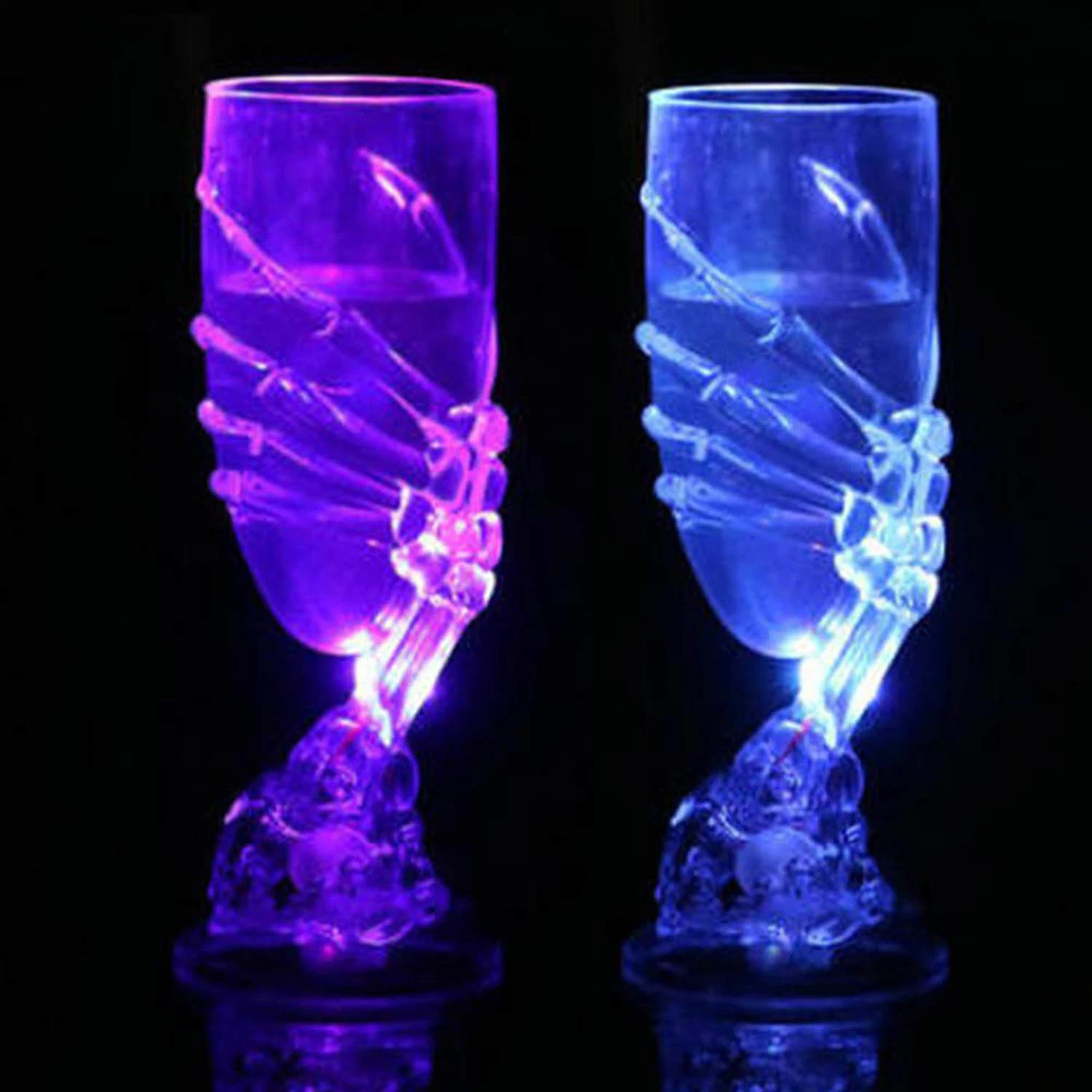 Halloween Ghost Claw LED Cups with Skull Wine Glass