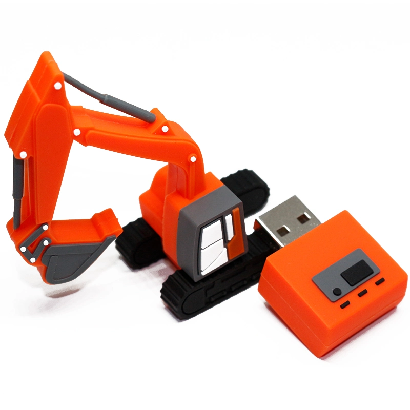 Forma personalizada equipos de construcción Excavadora Regalo promocional PVC USB Flash Unidad USB Unidad lápiz USB