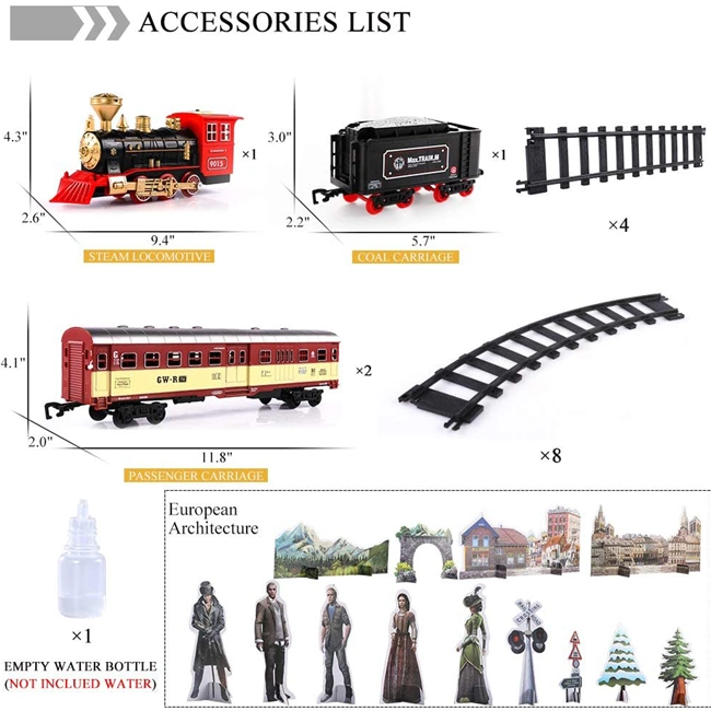 Electric Classical Train Track Toy Christmas Gift Kids Electric Train Toy Attractive Slot Toy Train Set with Smoke