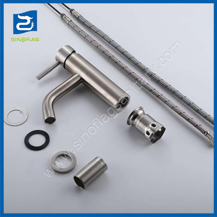 Short Cold and Hot SS304 Wash Basin Mixer Tap Faucet