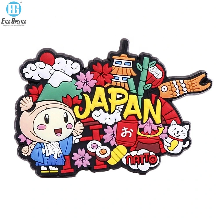 Custom logo 3D PVC borracha Turismo países souvenirs frigorífico Magnet Ímanes promocionais personalizados para frigorífico