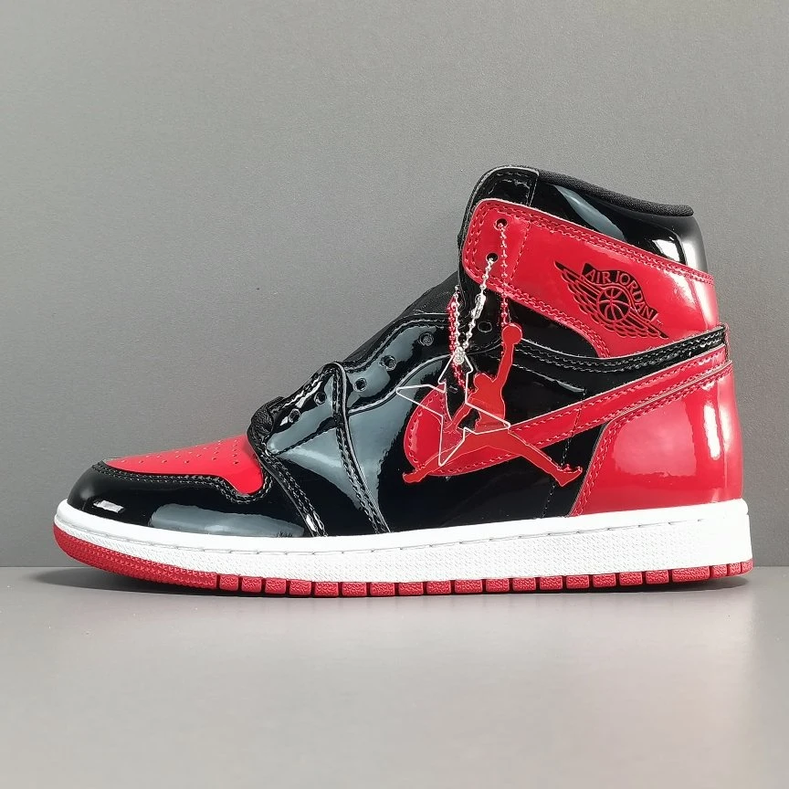 Jordans 1 Bred Patent Sneakers Chaussures de basketball Marque Hommes Chaussures de sport