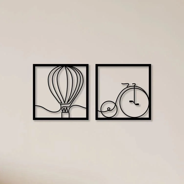 Balloon with Cycle Metal Wall Art Hanging Decoration Home Decor