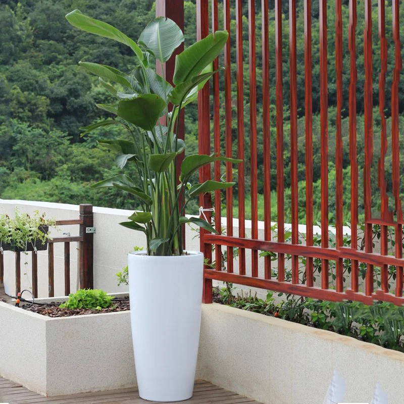 Plastic Cylinder Luxury Style Vertical PP Garden Planter Big Flower Pots