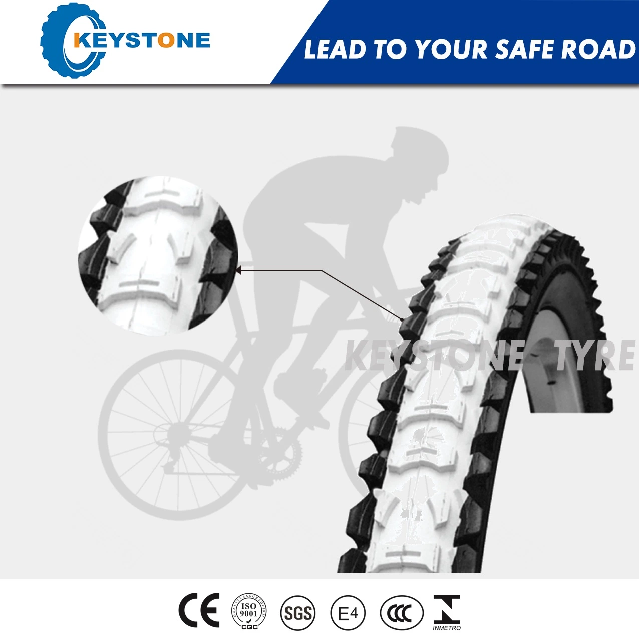 E-MARK Standard High quality/High cost performance  Cross-Country Bicycle Tyre and Bike Parts (26X2.10, 26X2.125, 20X2.125)