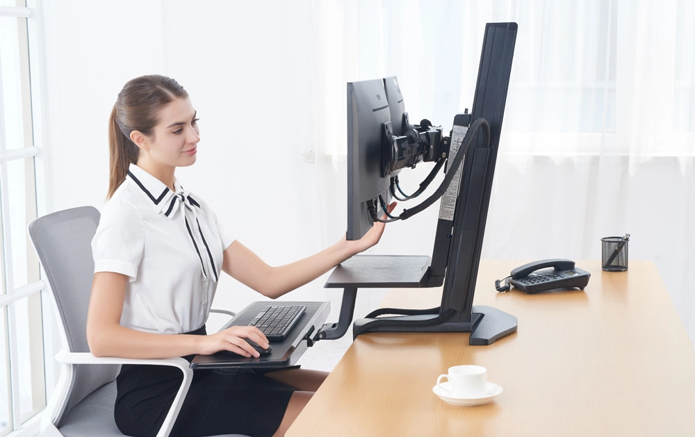 Sit-Stand Workstation Dual Monitor Mount for 22-27 Inch