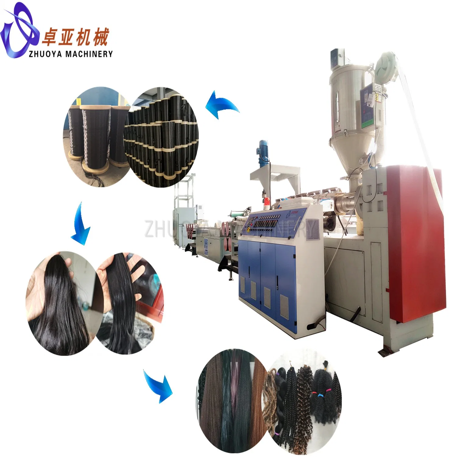 Professional Synthetic Wig Hair Monofilament Yarn Extrusion and Drawing Machine Plant