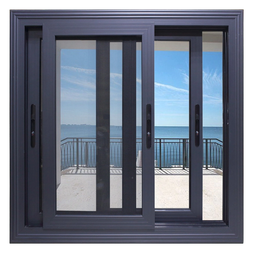 Porte et fenêtre coulissante en verre creux en alliage d'aluminium pour balcon de villa avec isolation phonique et thermique.