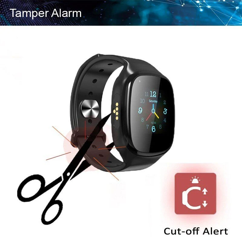 4G LTE Anti Tamper Echtzeit-Tracking GPS Armbanduhr Mit Waterproof IP68 für Täter