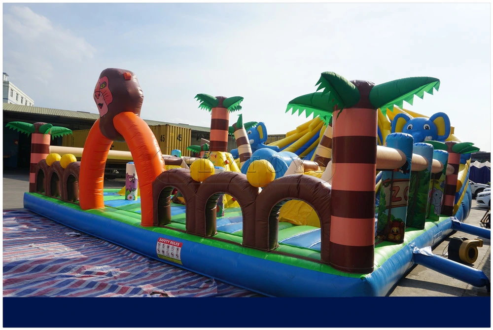 Inflatable Amusement Park Fun City Long Slide Playground Equipment for Kids