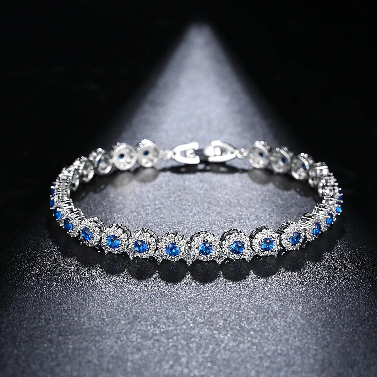 AAA Zircon Micro Set Blau voller Diamanten Mode einfach Großzügige Fabrik für Großhandel/Lieferant