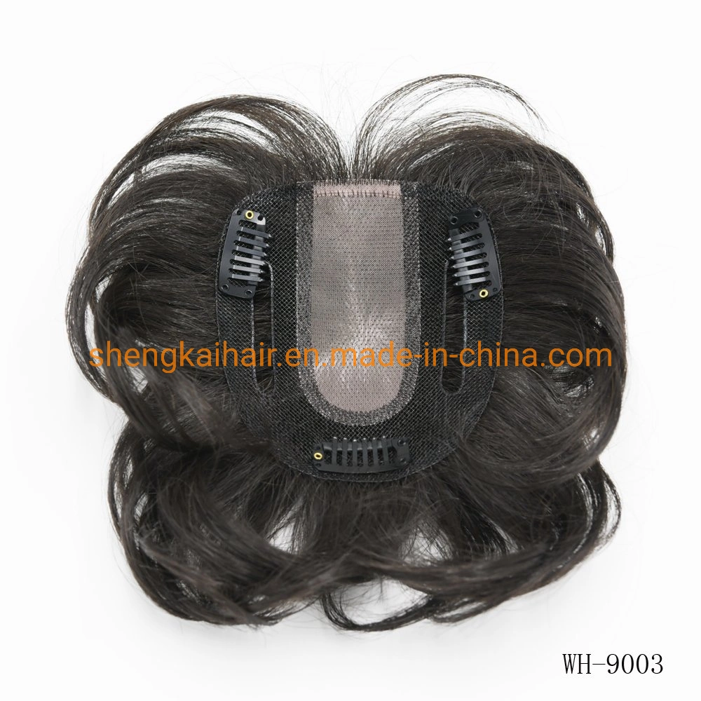 Wholesale/Supplier Premium Full Handtied Human Hair Synthetic Mix Hair Toppers Piece for Women