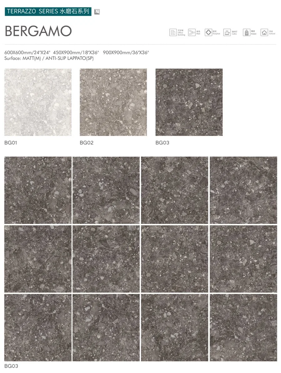 24&quot; X24&quot; Porcelain Rustic Tiles Terrazzo Design Construction Material for Floor and Wall