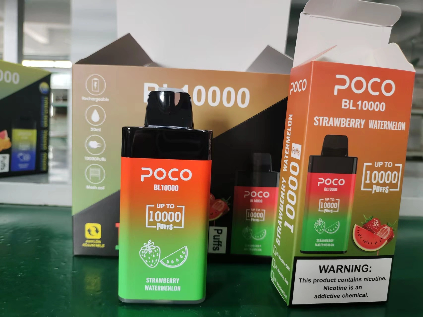 Low MOQ E Cigarette Starter Kits Poco Bl 10000 Puffs Disposable/Chargeable Vape Pen Box Mesh Coil 20ml Vapor Pod 650mAh Vape Battery 15 Flavors Vaporizer From Us