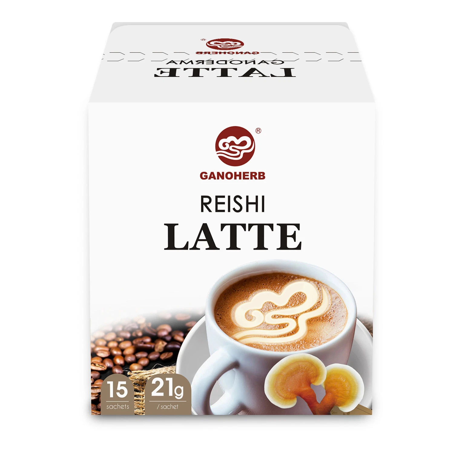 Lingzhi Ganoderma Latte 3 en 1 mezclar el polvo de café instantáneo