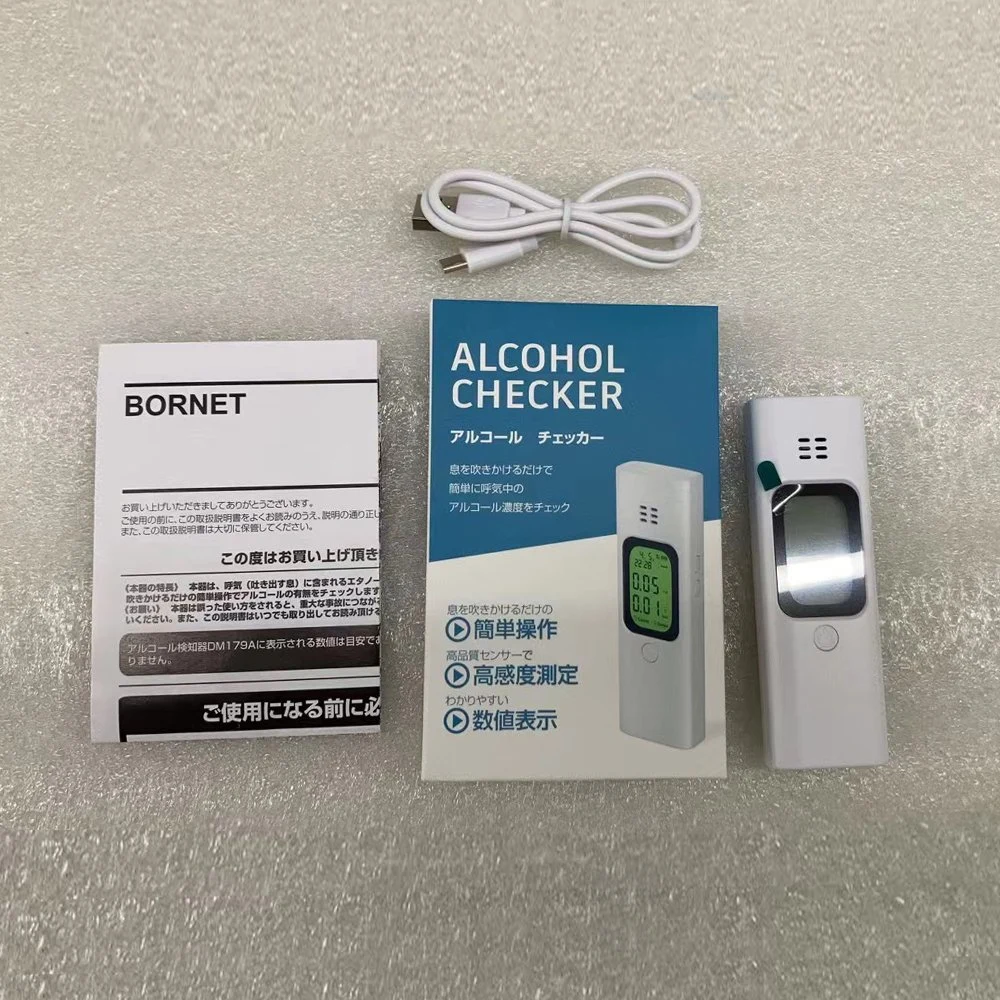 Bocal profissional de alcoolémia alcoómetro digital Portable fôlego Detector de álcool suportam dados carregados