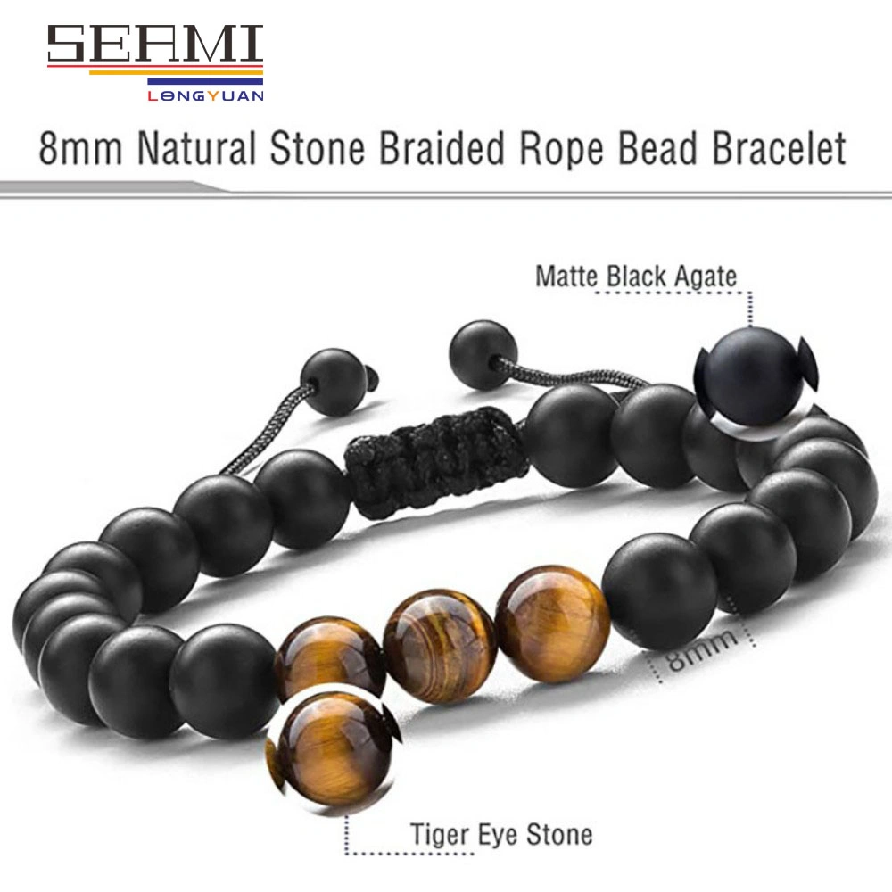 High quality/High cost performance Tiger Eye Black Matte Agate Bead Bracelet Jewelry