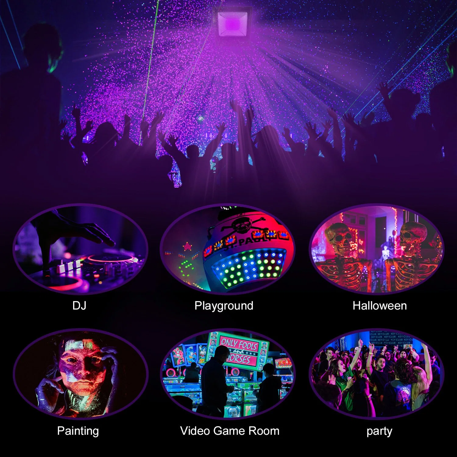 DJ Disco Flood 80W 100W 150W UV Black Lights Flood Stage Lighting Black Light