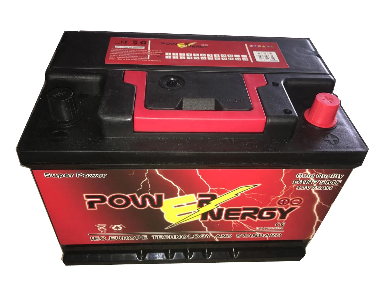 DIN Powerenergy75mf 12V75ah livre de manutenção de chumbo-ácido de bateria automático