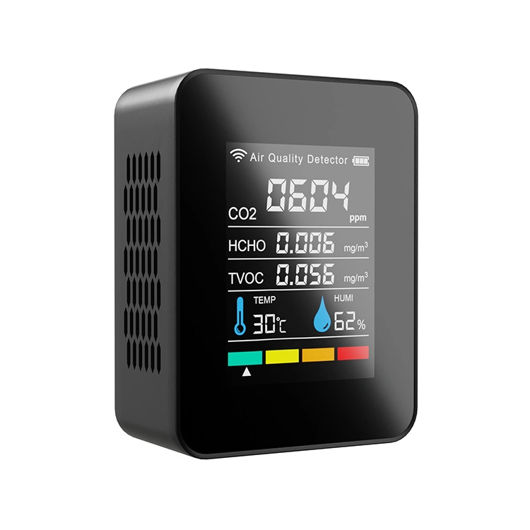 5 in 1 Carbon Dioxide Detector Air Quality Monitor Temperature Humidity Tuya WiFi Smart Mini Portable Indoor Desktop Alarm