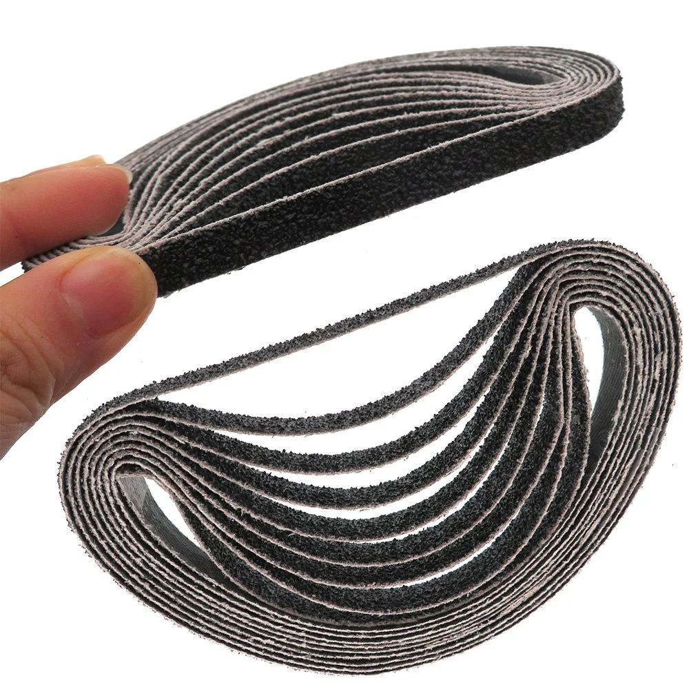 330X10mm 60/80/120/180/240 Grits Black Emery Cloth Silicon Carbide Abrasive Sanding Belts for Polishing Grinding