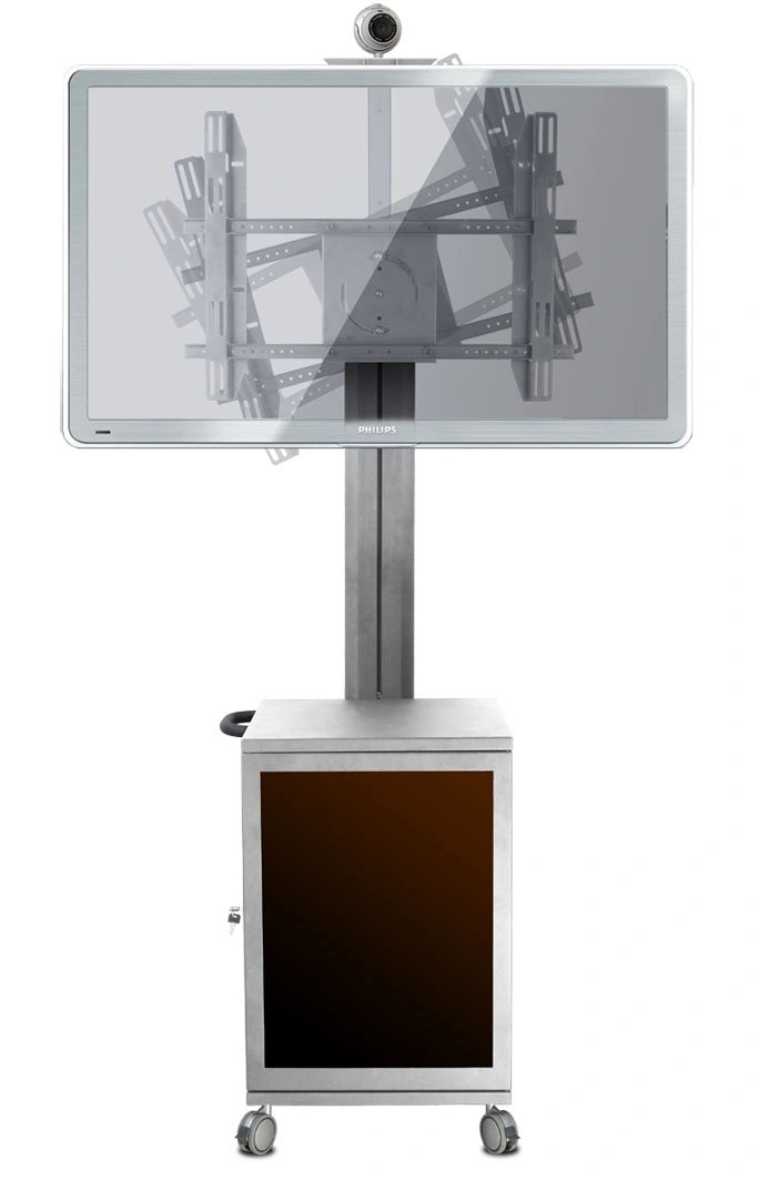 Hot Sale Landscape/Portrait Video Conference Mount / Stand with Media Cabinet