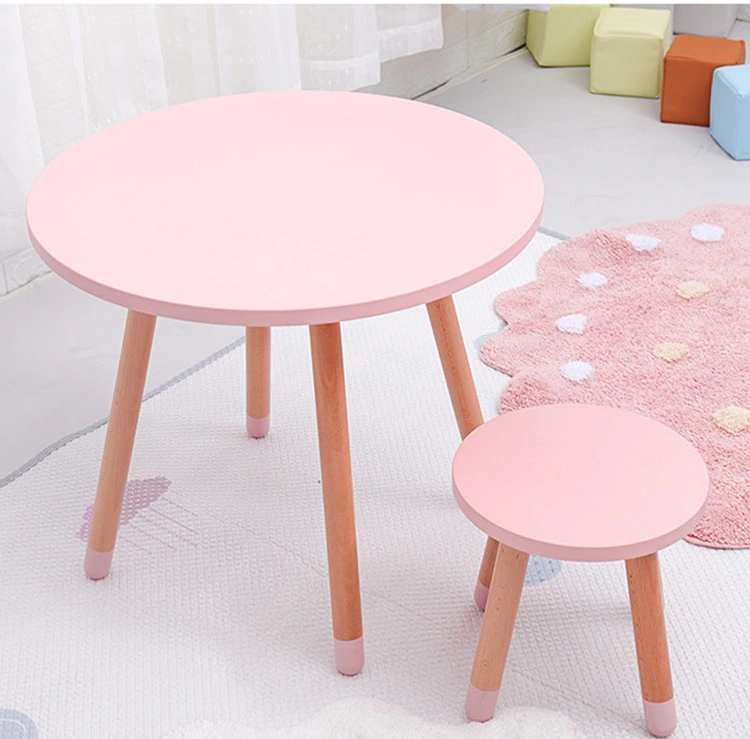 Factory Supply Modern Children Wooden Round Table and Chair Kids Furniture Set