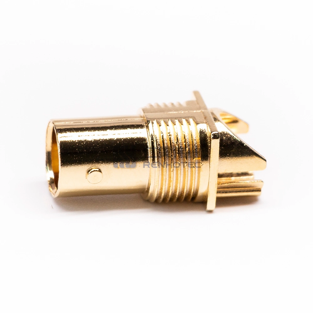 BNC Female Connector Straight PCB Edge Mount CCTV Camera Coaxial Gold