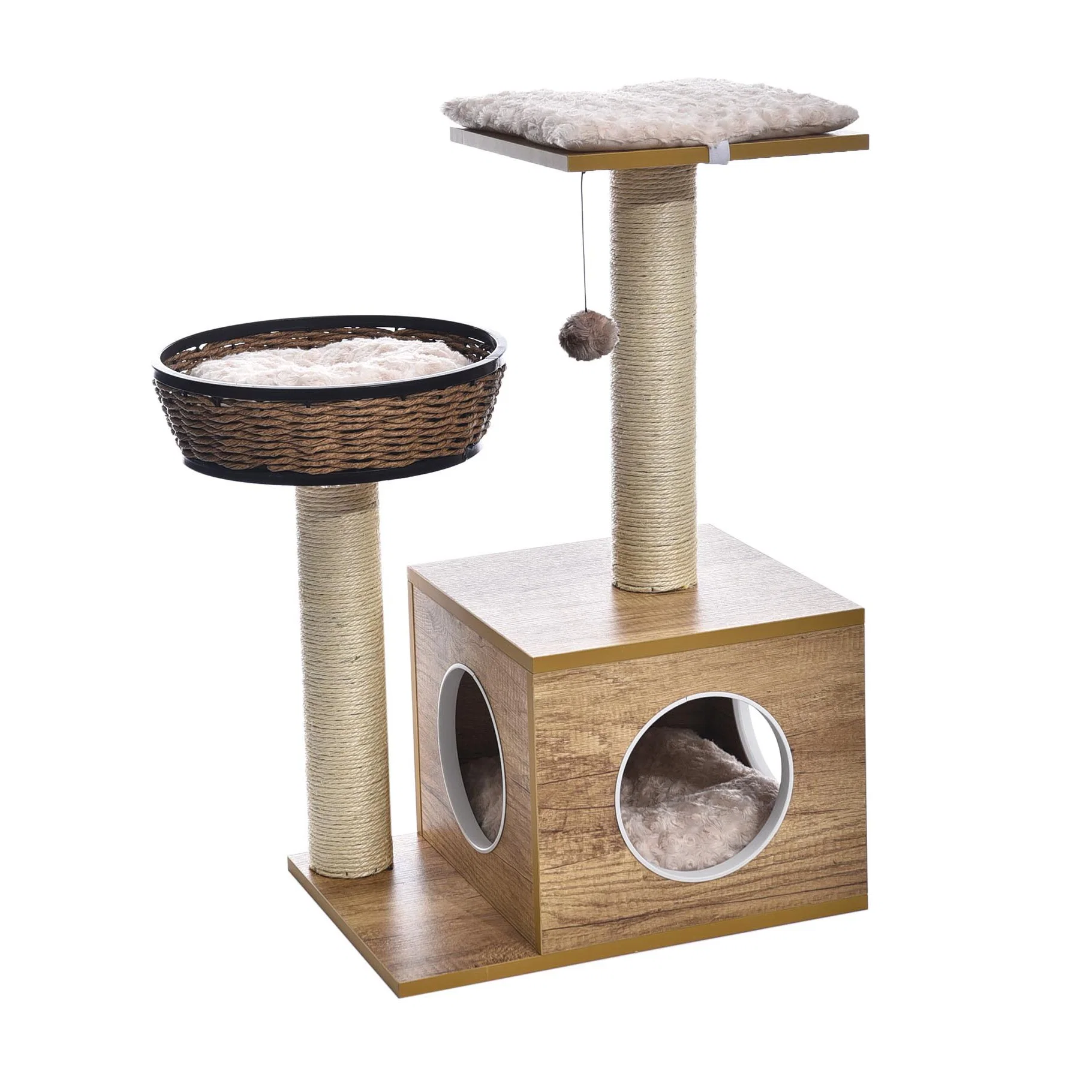 High quality/High cost performance  Interactive Factory Modern Toys Scratcher Cat Climb Wall with Exercise Wheel