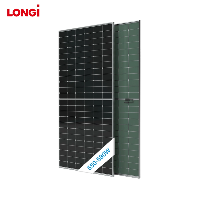 Longi LG High Output 550W 555W 560W 565W 570W 575W 580W Half Cells Dual Glass Bifacial Solar Panel for Solar System Ultra Large Power Plants with TUV CE