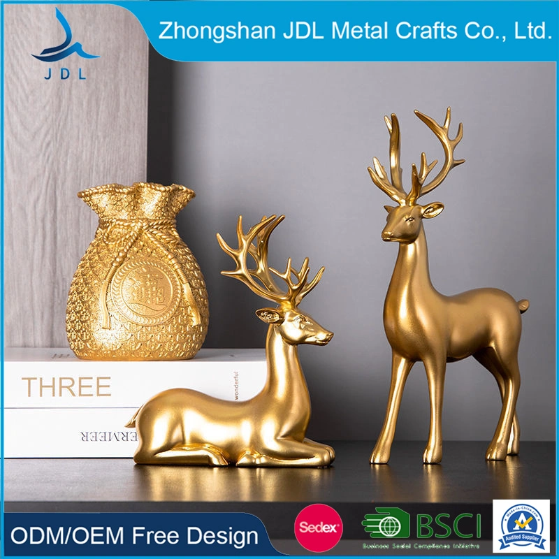 Decorative Crafts Pure Copper Statuette Brass Deer Statue Metal Deer Elephant Bullfighting Series Animal Figurine Hypebeast Commerce Promotion Gift