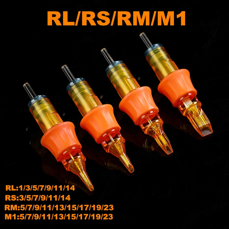 خرطوشة جديدة تتن الإبر RL RS RM M1 يمكن تعقيمها بعد الاستخدام تمرين تاتو السلامة لمقابض ماكينات الخراطيش