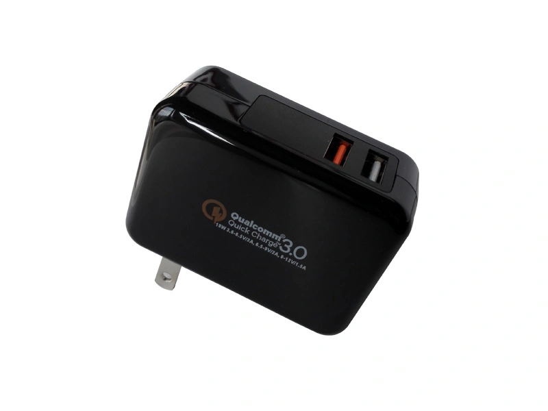 QC3.0 EU/Us Plug Dual USB Travel Charger 2.1A Power Adapter