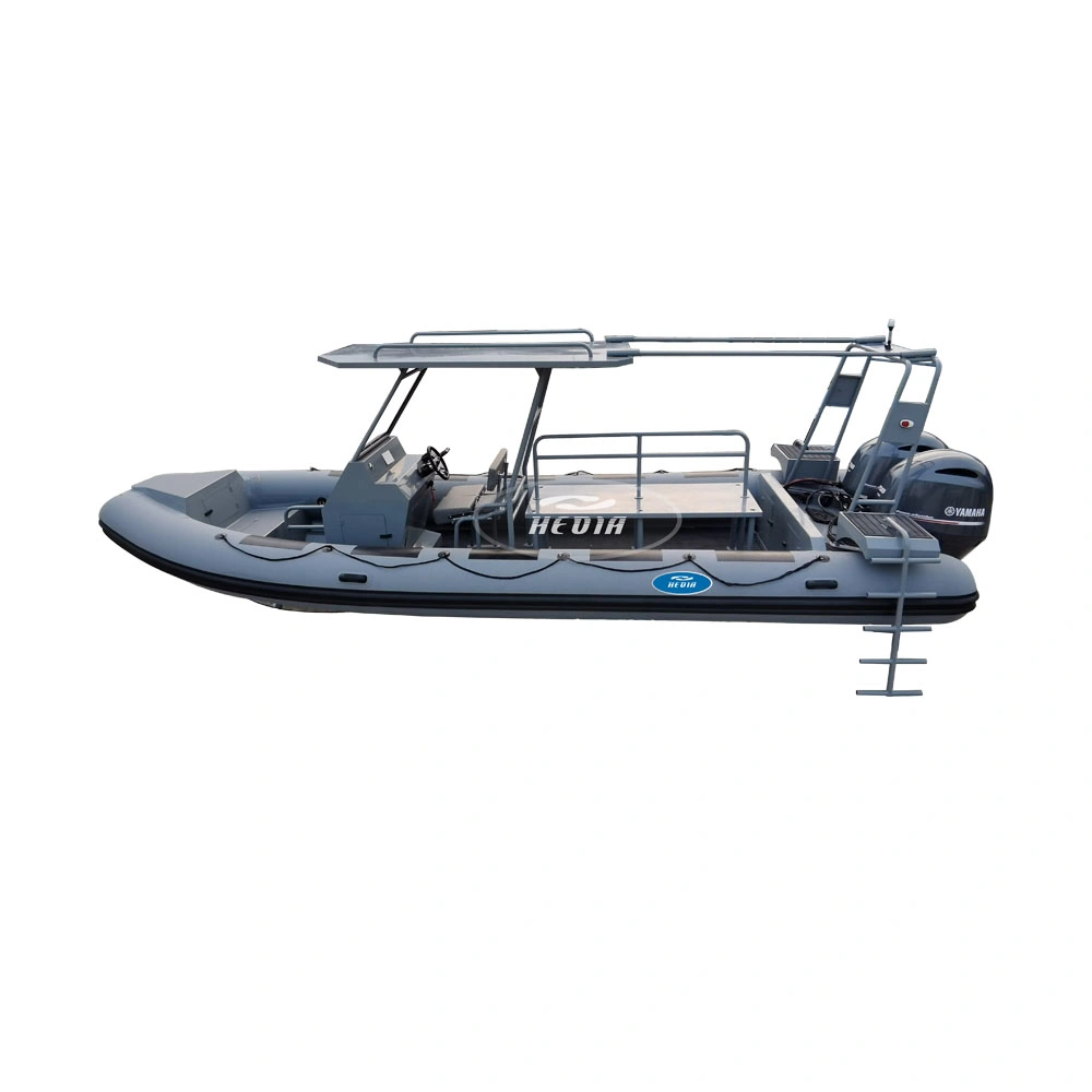 Bote de aluminio de 24 pies Rhib 25ft Orca Hypalon Material inflables casco de aluminio 760 Costilla costilla Buceo Barco Barco de aluminio de 24 pies