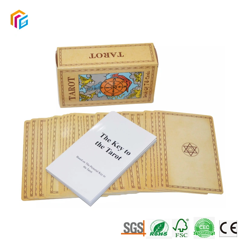 Custom Art Paper Full Color Offset Printed 42PCS Affirmation Set Tarot Cards with Guidebook