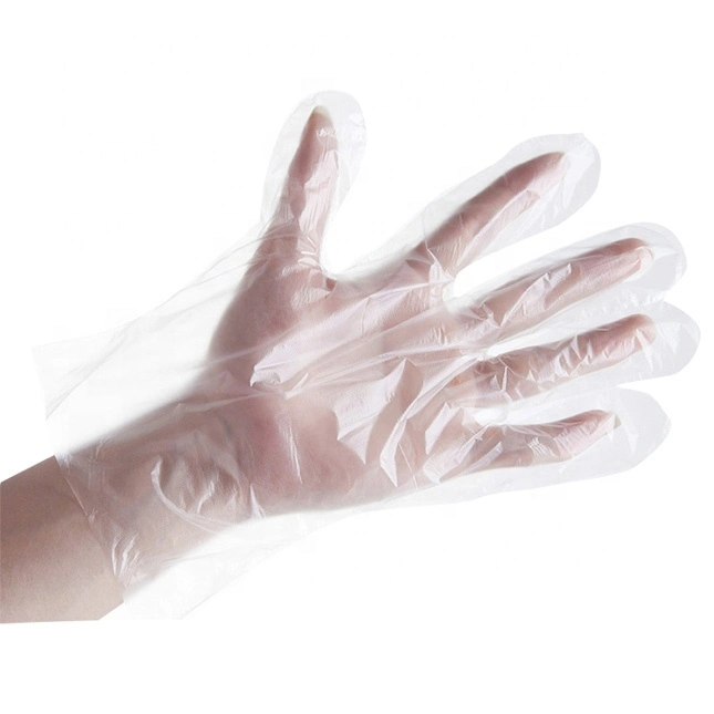 Bajo precio y buena reputación de HDPE LDPE transparentes desechables Guantes de PE