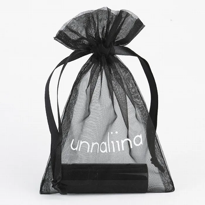 Wholesale Clear Cosmetic Sheer Drawstring Custom with Logo Gift Organza Bag