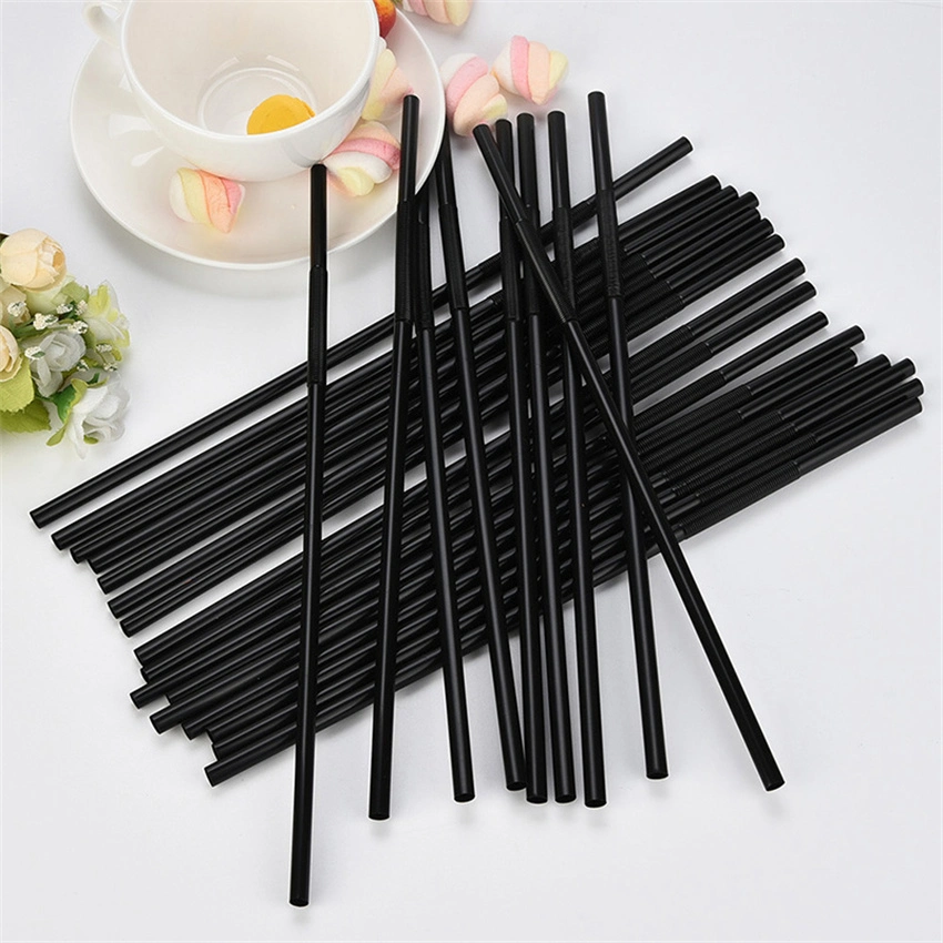 Colorful Black Extra Long Bendy Party Fancy Straws Disposable Drinking Plastic PP Art Straws Straw