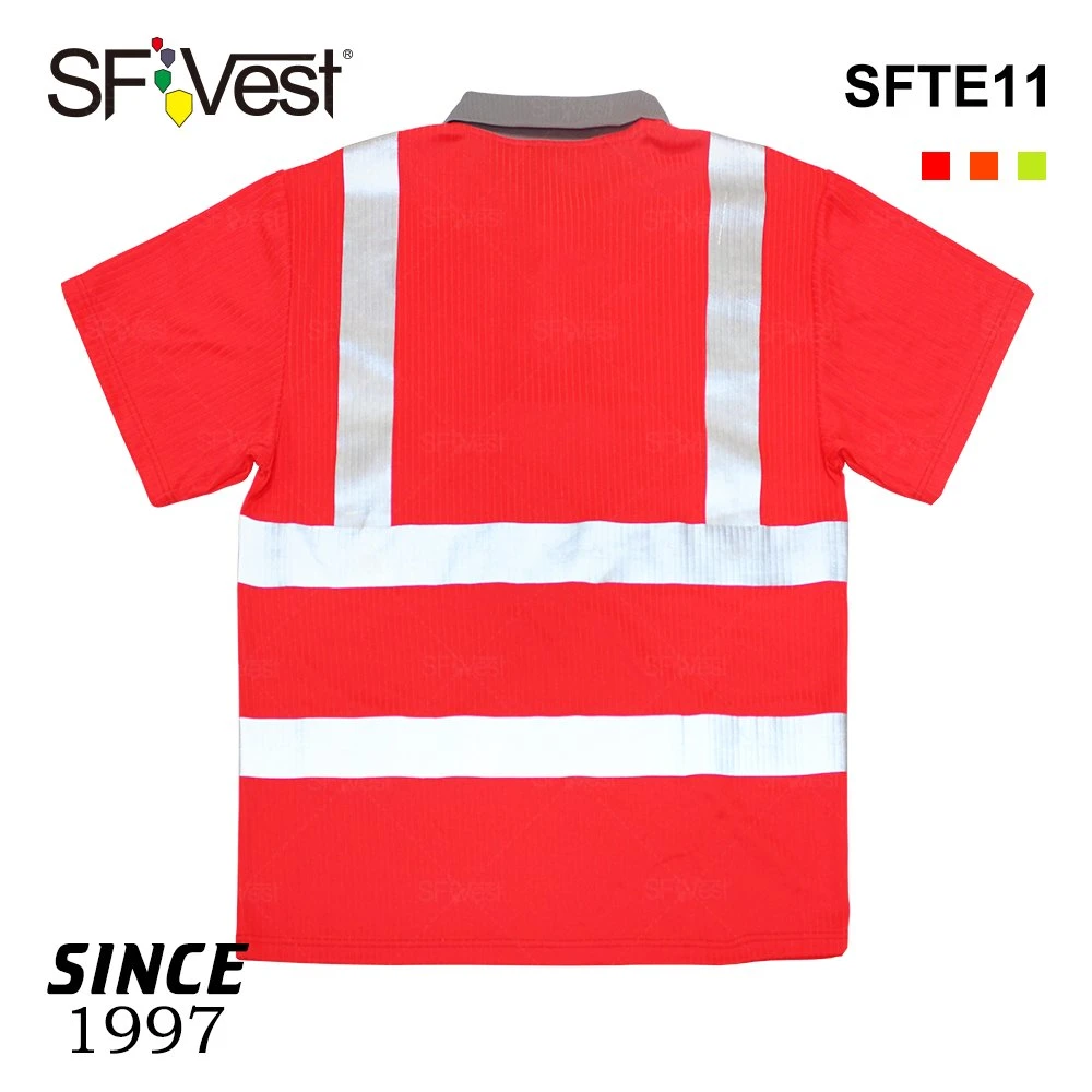 Hi Vis Reflective Safety T Shirt Short Sleeve Polo Work Wear