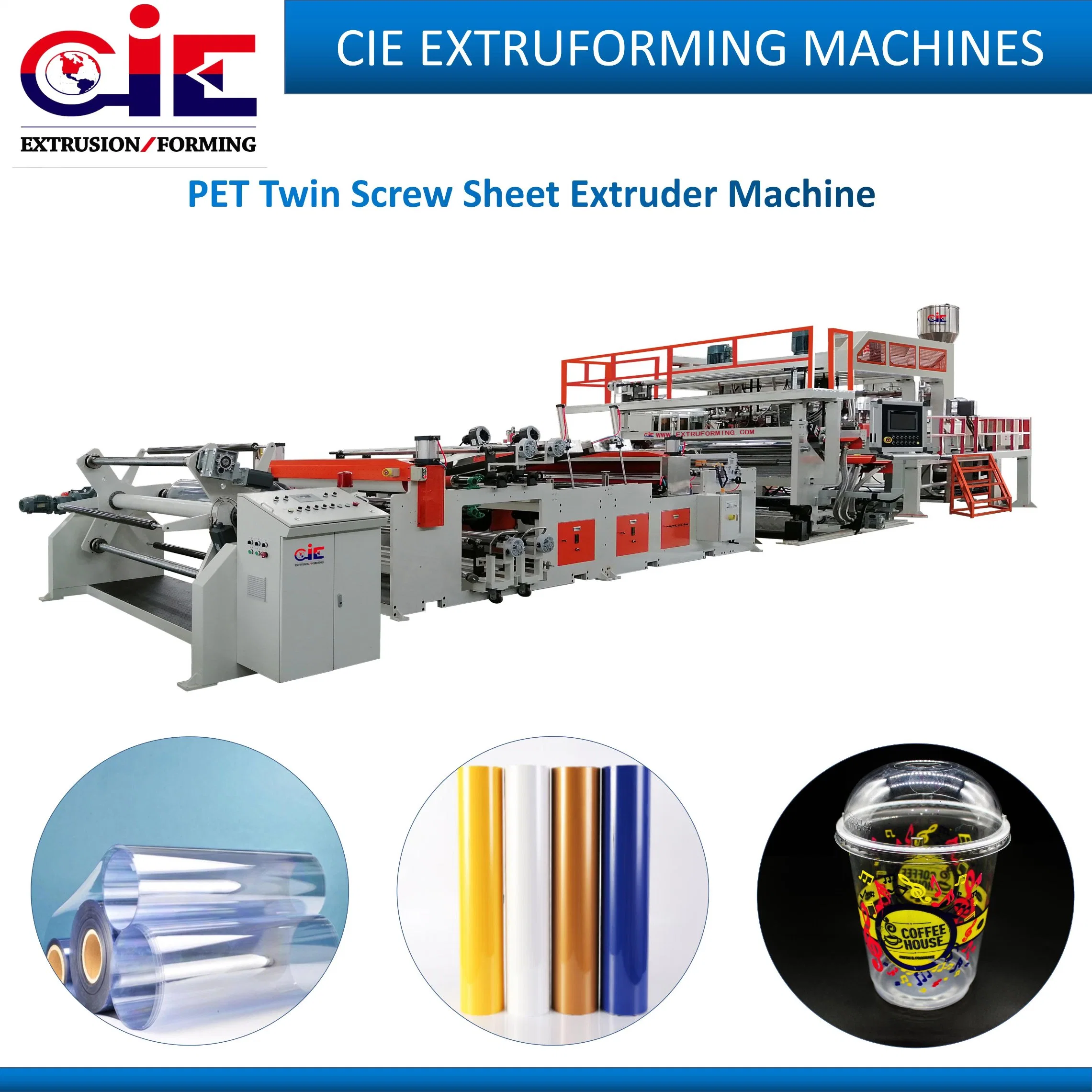 Plastic Sheet Extrusion Machine for Production Roll Sheet for Clear Biodegradable CPET Packaging Box PP Food Container Plastic Machinery