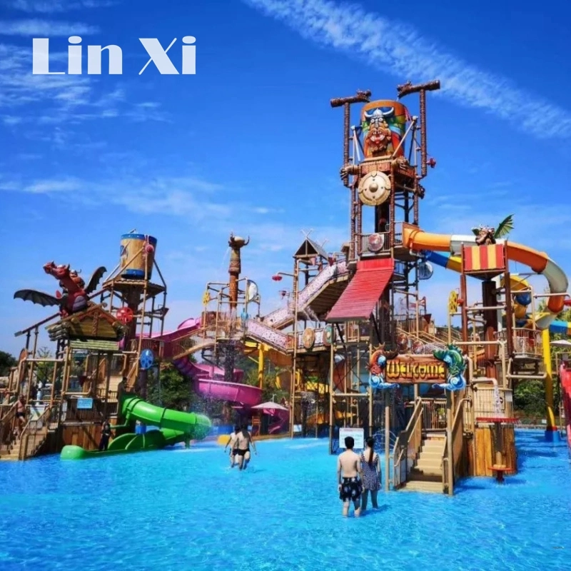 Factory Customized New Outdoor Adult Water Park Fiberglass Pirate Ship Slide Children's Amusement Park Equipment