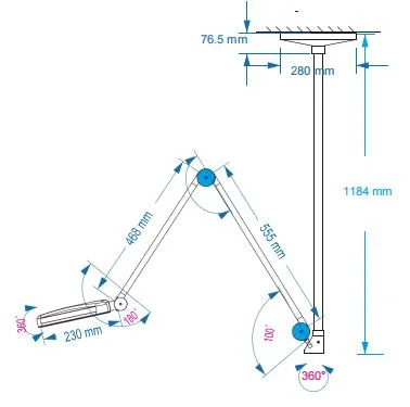 Mt Medical Mobile Stand LED Exam Light for Animal Hospital and Clinic