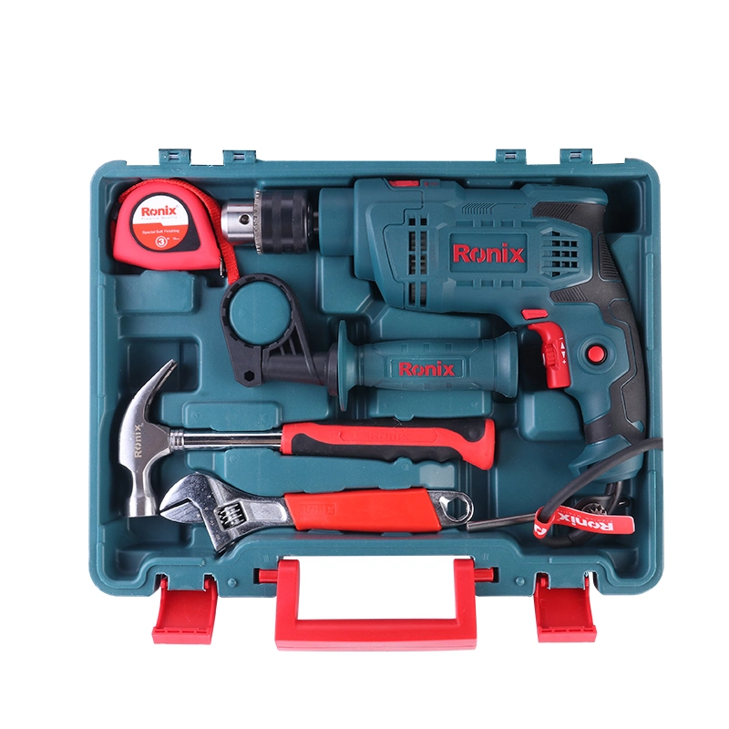 Ronix Model RS-0001 Double Insulated Safety Construction 650W 2800rpm High Torque Electric Power Mashine Impact Drill Tool Sets