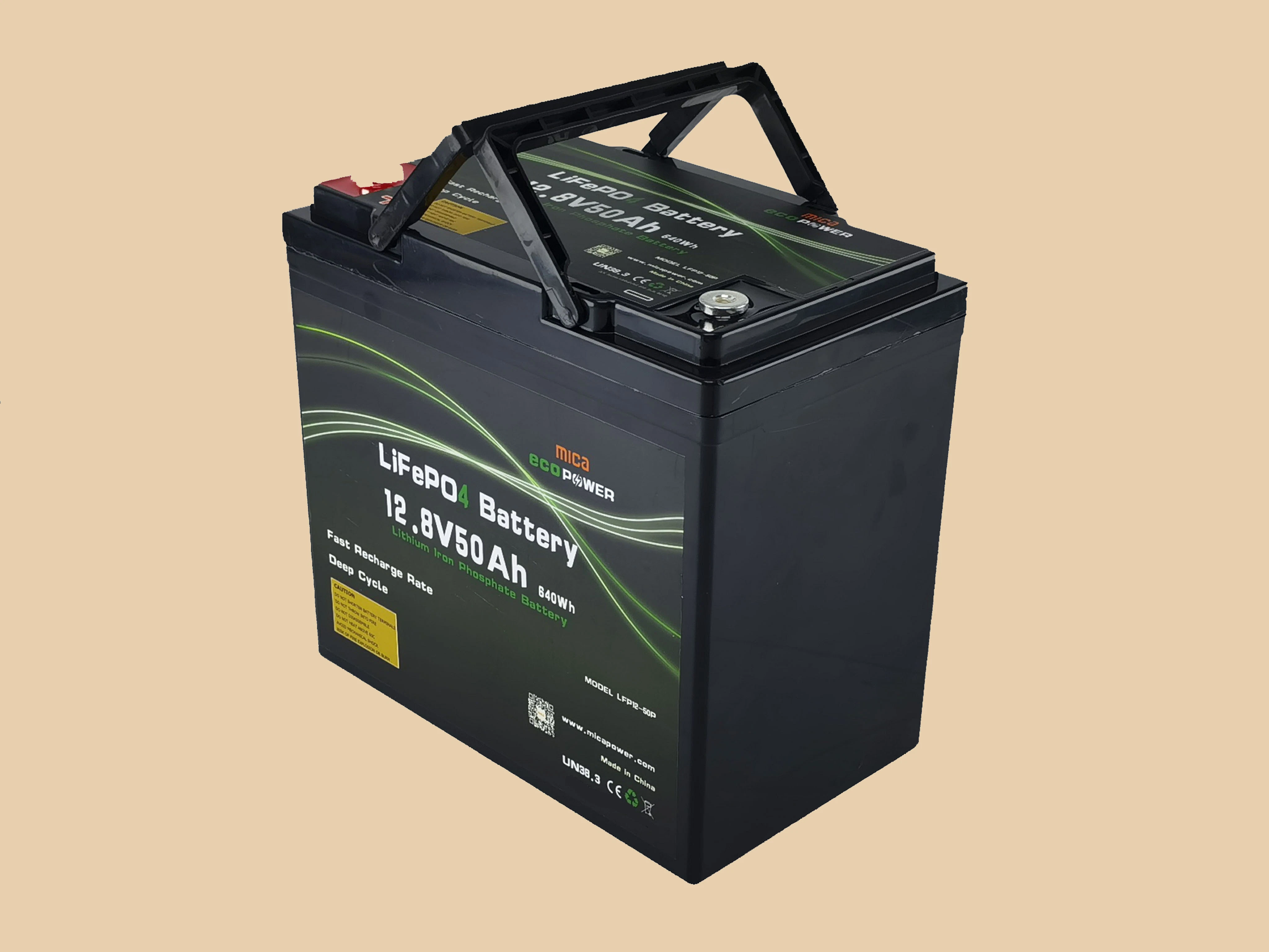Bateria de iões de lítio mica 12 V 12,8 V 50 a 100 h LiFePO4 Para carrinho de golfe de barco para autocaravanas de armazenamento de energia