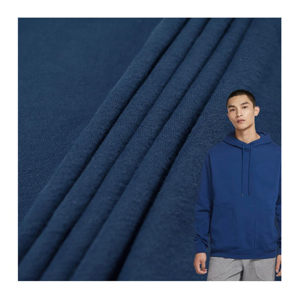 Soft Fleece Dying CVC Cotton French Terry Solid Knit Fabric for Hoodie, Sweatshirt, Dress, Garment, Home Textile (100% polyester)