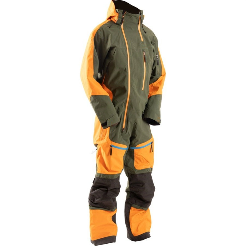 Custom Logo Windproof Waterproof Hooded One Piece Pant and Jacket Sports Snowboarding Winter Snowsuit Ski Suit